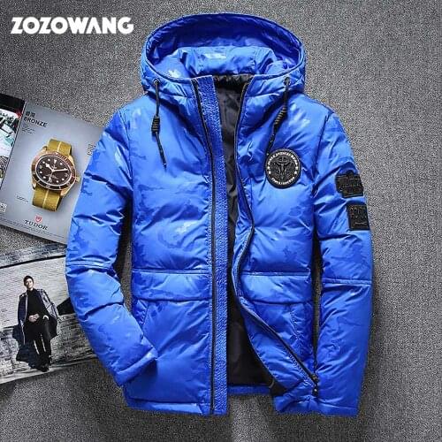 ZOZOWANG High quality mens winter jacket thick snow parka overcoat white duck down jacket men wind breaker down coat size 4XL