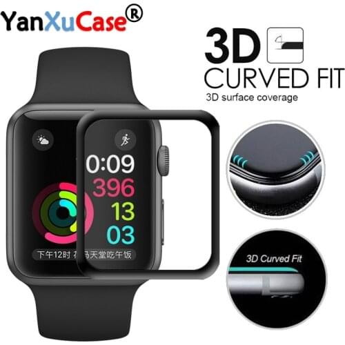 10Pcs 3D Curved Tempered Glass For iWatch SE 6 5 4 40mm 44mm Full Screen Cover Film For Apple Watch Series 3 2 1 38MM 42MM Glass