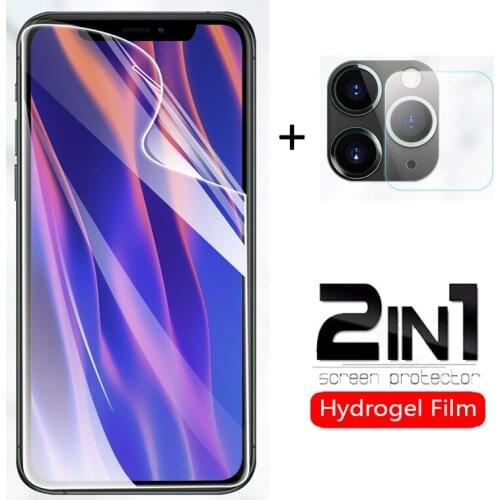 2 in 1 Soft Hydrogel Film for iphone 11 pro max XS max XR X 8 7 6 Plus SE 2020 Camera lens Screen Protector for iphone 11 Film