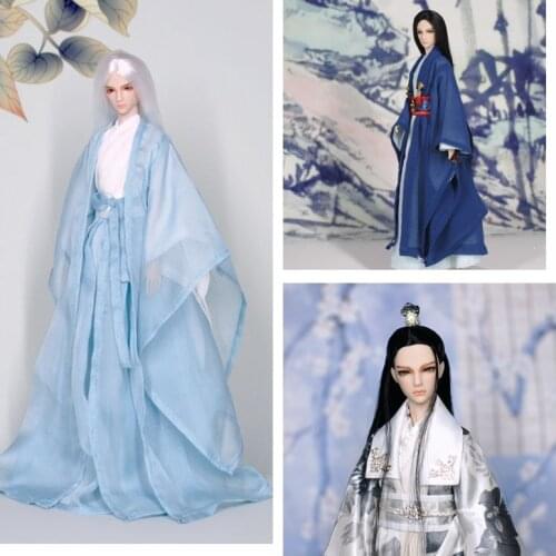 31cm 1/6 Scale Male Barbi Ancient Costume Chinese Hanfu Doll Samurai Outfits OB27 Joints Body full set Model Toy Gift A0812