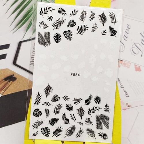 3D Nail Sticker Decals Leaf Plant Grass Design Nail Art Decorations Stickers Sliders Manicure Accessories Nails Decoraciones