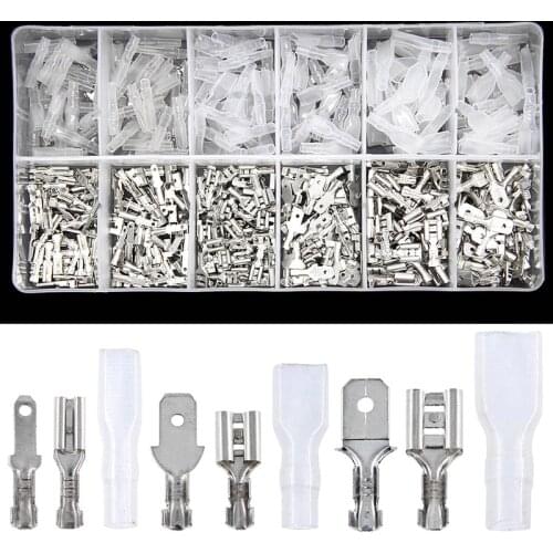 450PCS 2.8/4.8/6.3mm Assorted Automotive Splice Crimp Terminals Insulated Electrical Wire Butt Connectors Kit Female Male Spade