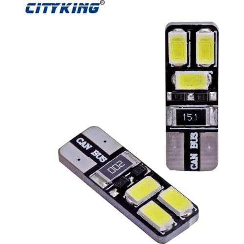 Free shipping 50PCS/lot Car Auto LED T10 194 W5W led Canbus t10 6smd 5630 5730 LED Bulb No error led light clearance light