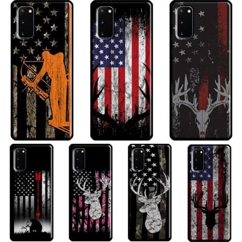 Deer Hunting American Camouflage USA Case For Samsung Galaxy S21 Ultra S20 FE Note 20 Ultra Note 9 10 S8 S9 S10 Plus S10e Cover