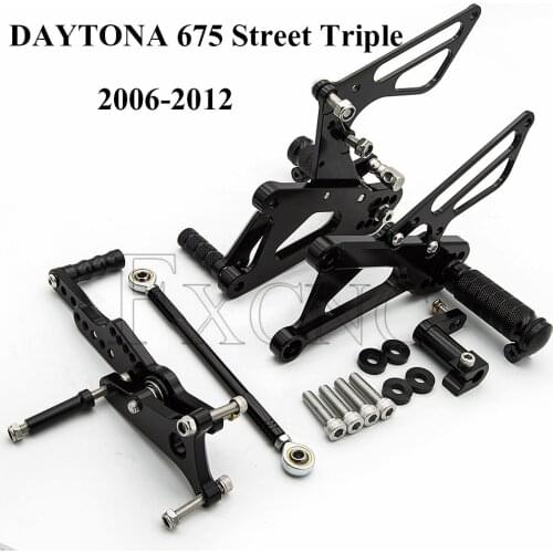 CNC Reversed GP Shift Rearset Rear Set For Triumph DAYTONA 675 Street Triple 675 2006-2012 Adjustable Foot Peg Rearsets Footrest