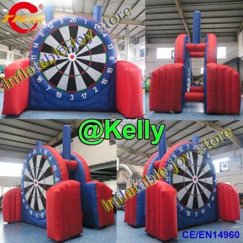 Two sides giant inflatable foot dart board game, commercial big inflatable soccer dart board for sale