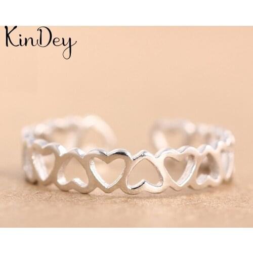 Kindey Bohemian Silver Color Heart Rings For Women Men Engagement Rings Girls Party Gifts Wedding Jewelry