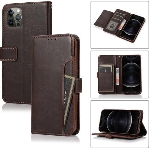 Retro Flip Leather Case for iPhone 12 Pro Max 12 Mini 11 Pro SE 2020 5 5S 6 6S 7 8 Plus X XR Xs Max Wallet Card Slot Phone Cover