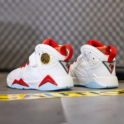 Retro Sport Kids Sneakers Boys Basketball Shoes for Children Sneakers Girls Shoes Basket Footwear Leather Non-slip Trainers 2020