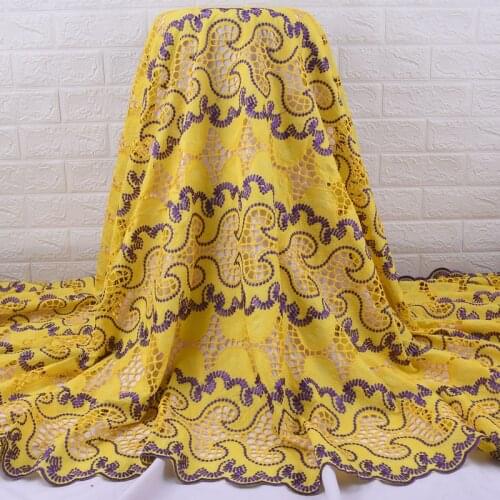 Zhenguiru High Quality 100% Cotton African Lace Fabric Cord Swiss Lace Fabric Embroidery Nigeria Fabric For Women party A1998