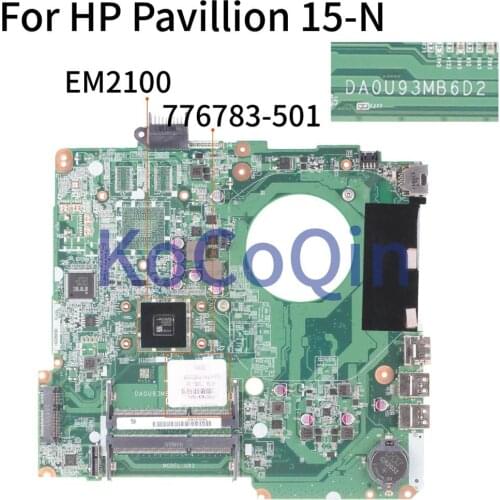 KoCoQin Laptop motherboard For HP Pavillion 15-N 15-F EM2100 Mainboard DA0U93MB6D2 776783-001 776783-501 776783-601