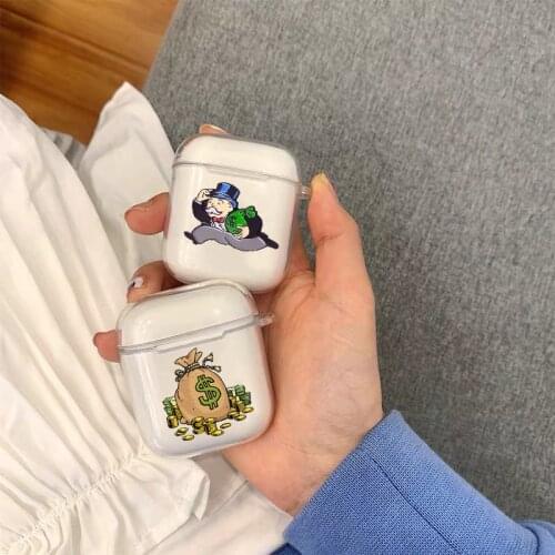 Cartoon Luxury Dollar Monopolys TPU silicone Airpod Case For Airpods 2 Airpods1 Airpods pro 3 TPU cover