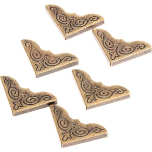 24pcs Corner Protector Decor Book Wooden Box Decorative Iron Corner Brackets for furniture 25x25mm