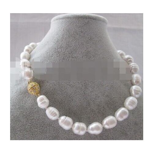 HUGE 9-10MM NATURAL SOUTH SEA GENUINE WHITE PEARL NECKLACE 18INCH