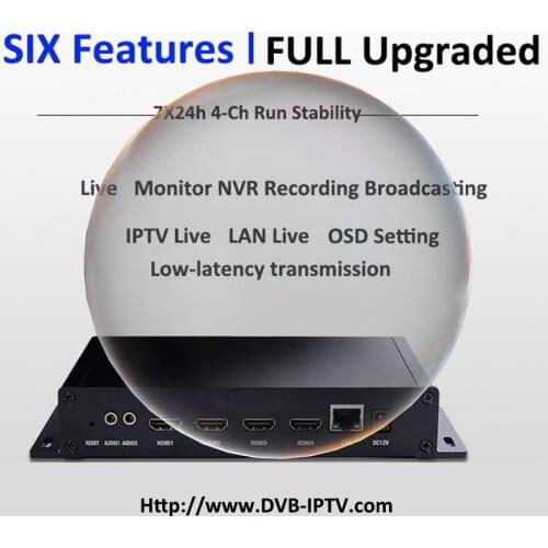 OTV-HE04B 4 Channel HD IPTV Live Streaming Video HDMI SRT HLS IP Code Encoder Server For Facebook Youtube