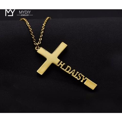 Cross custom necklace Personalized Stainless Steel famous brand JewelryCustomized Name Handmade Gift for Women Choker