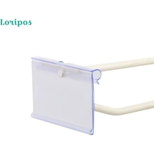 Clear Plastic price Tag Label Card holder PVC Merchandise Sign Display for Classification Mark 60mm x 42mm