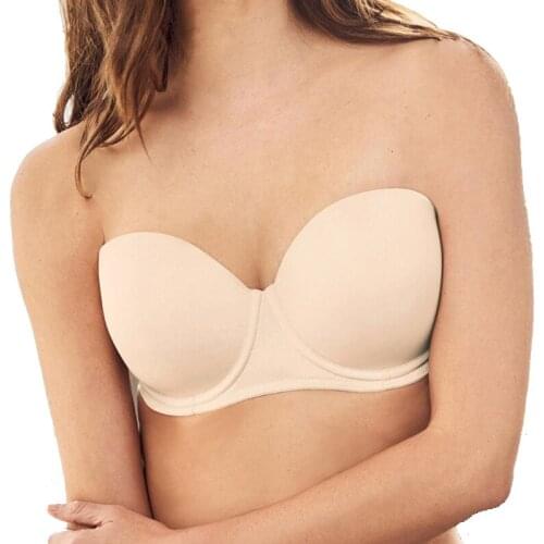 Drop Ship Womens Multiway Underwire Strapless Push Up Plus Size Braidal Wedding Demi Bra 32 34 36 38 40 42 B C D DD