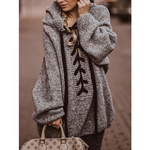 Plus Size Tie Rope Pullover Loose Warmth Thick Sweater Women Autumn and Winter Jersey Long Casual O-neck Strong Womens Clothing