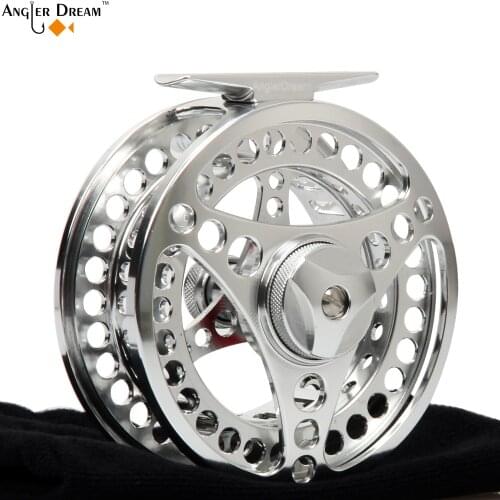 Angler Dream 3/4 5/6 7/8 9/10WT Fly Fishing Reel CNC Machine Aluminum Fishing Reel Large Arbor Aluminum Fly Reel with bag