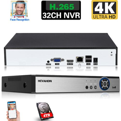 32CH H.265 4K CCTV IP Network Video Surveillance Recorder Face Detection 16 Channel NVR 8MP 16CH XMEYE Camera Recorder ONVIF NVR
