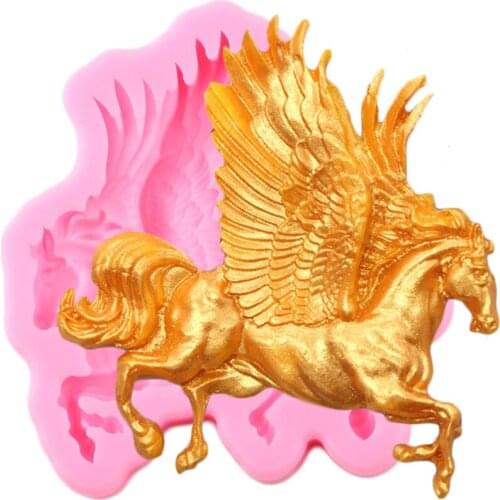 Pegasus Wings Silicone Mold Wedding Cake Border Fondant Molds Cake Decorating Tools Candy Chocolate Gumpaste Polymer Clay Moulds