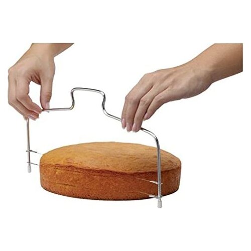 Cake slicer with adjustable Leveling for Two Wire Cutting