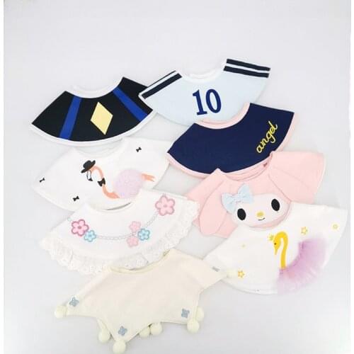 Ins Korean cute baby wild 360 trendy round bib cotton temperament baby saliva towel year old fake collar bib