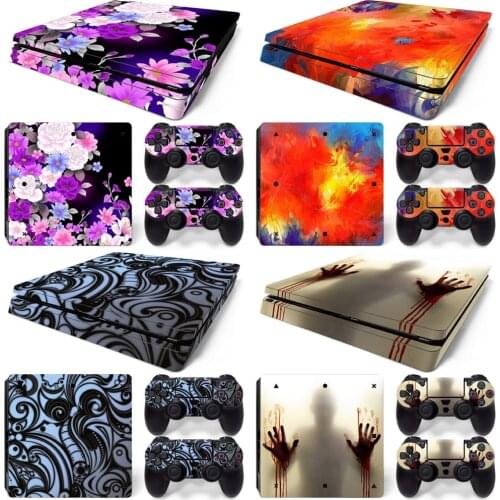 For PS4 slim Console and Controllers stickers For ps4 slim skin sticker for ps4 slim vinyl sticker