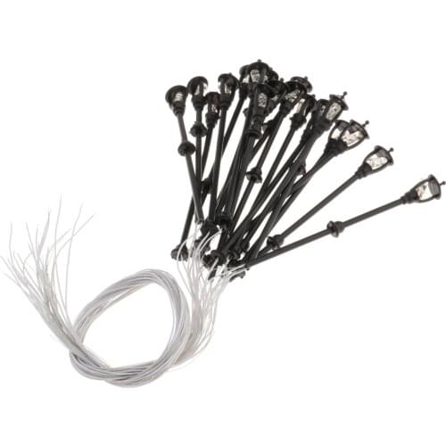 20x 1: 100 Street Lights Train Single Head LED Street Lamp Dollhouse Decoration