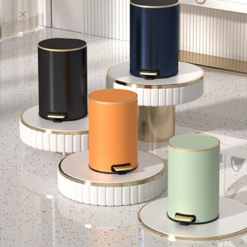 Creative Simple Trash Can Nordic Living Room Light Luxury Waterproof Waste Bins with Lid Kitchen Cubo Basura Home Product DG50WB