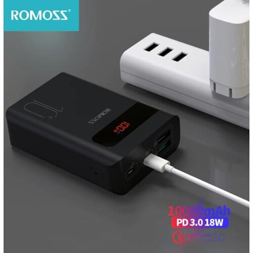 ROMOSS Sense4PS+ Power Bank 10000mAh Type-C PD 3.0 Fast Charging 10000mAh Powerbank Portable External Battery for iPhone Xiaomi
