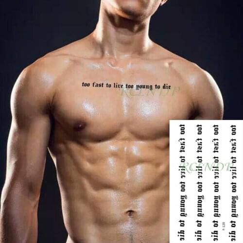 Waterproof Temporary Tattoo Sticker English letter sentence Fake Tatoo Flash hand arm back waist Tatto for Girl Women Men kid