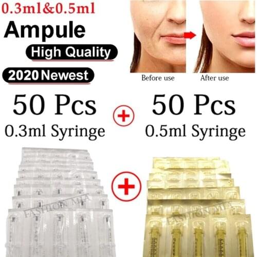 High quality 0.3ML 0.5ML Ampoule Head For Tattoo Tip Hyaluronic Pen High Pressure Wrinkle Removal Water Syringe Lip Filler