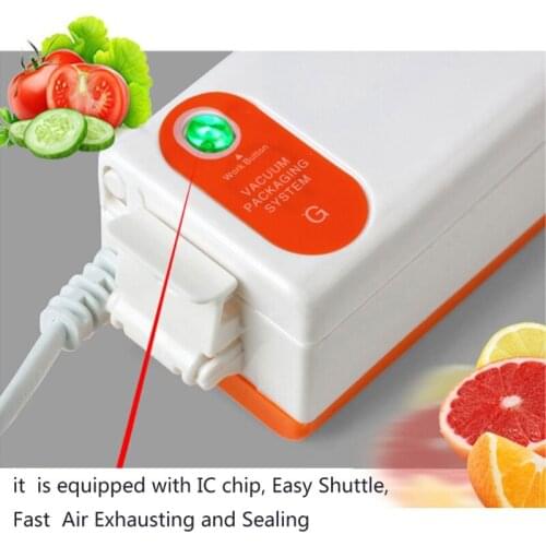 110V/220V Household Food Vacuum Sealer Fast Packaging Machine Vacuum Packer Film Sealer Including 10Pcs Bags Gifts D0AB