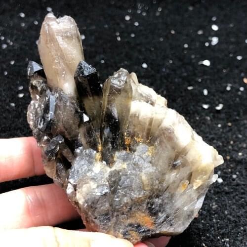 182.4gNatural tea crystal cluster mineral smoked Quartz Healing round vein teaching stone home decoration CRYSTAL QUARTZ GEM