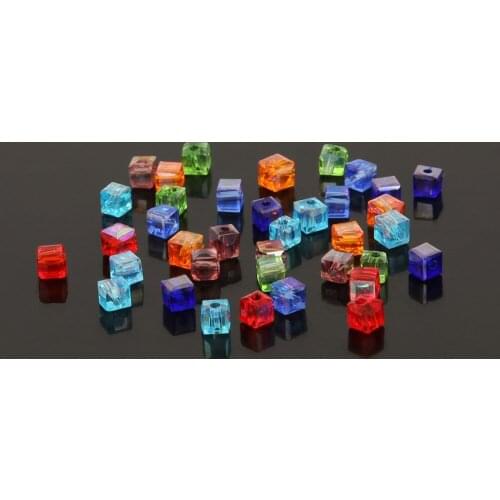 3mm 100pcs Mini Austrian Crystal Square Beads For Garment Decoration Mixed Color Glass Beads DIY Accessories Supplies