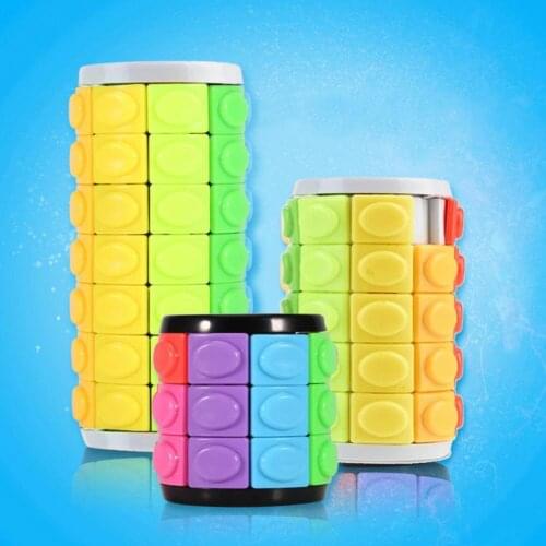 3D Rotate Slide Cylinder Cube Colorful Tower Stress Relief Cube Kids Puzzle Toys For Children Adults Sensory Toys