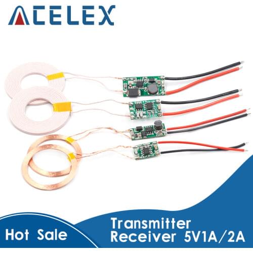 5V 1A/2A Wireless Power Supply Module Wireless Charger Module Transmitter Receiver Terminal Circuit Board Module for DIY Phone