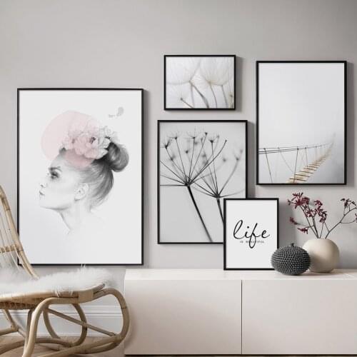 Abstract Girl Dandelion Bridge Landscape Wall Art Canvas Painting Nordic Posters And Prints Wall Pictures For Living Room Decor