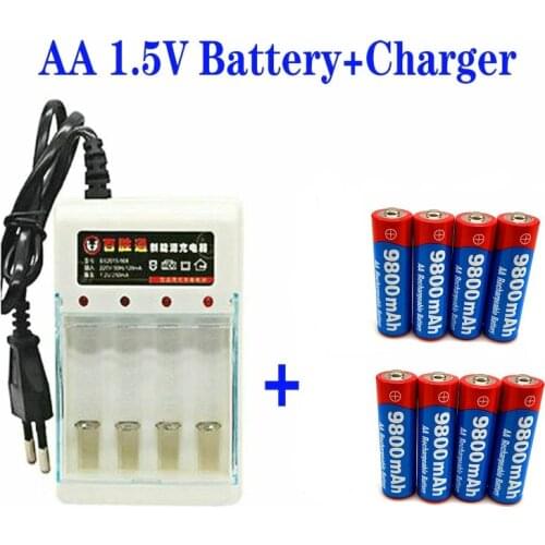 4-16pcs New Tag AA battery 9800 mah rechargeable battery AA 1.5 V Rechargeable New Alcalinas drummey + Free Delivery