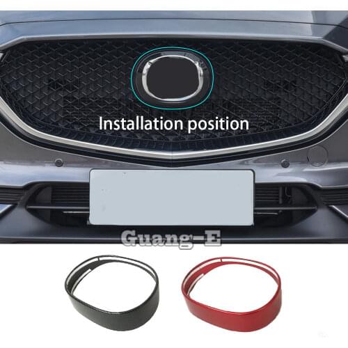 Car Detector ABS Chrome Trim Front Logo Decorative Mark Grid Grille Around For Mazda CX-5 CX5 2nd Gen 2017 2018 2019 2020 2021