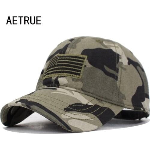 AETRUE High Quality USA Flag Camouflage Baseball Cap For Men Snapback Caps Army American Baseball Hat Bone Trucker Gorras Caps