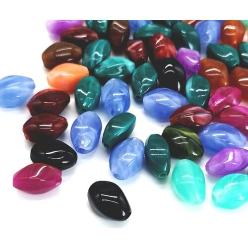 30pcs Oval Shape Beads Imitation Stone Beads for Jewelry Making Bracelet Pendant DIY