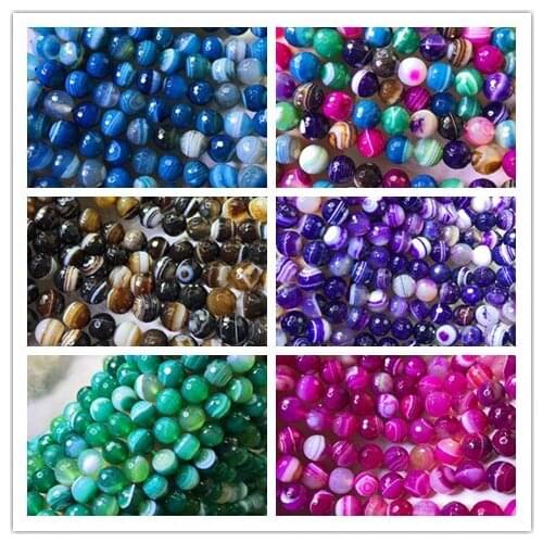 Loose beads purple/blue/red/brown/green/multicolor agate faceted 10MM FPPJ wholesale nature for DIY