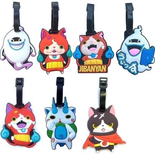 Youkai Watch Jibanyan Fuyunyan Creative Silicone Luggage Tag Pendants Hang Tags Tourist Products Toy Figure 1pc