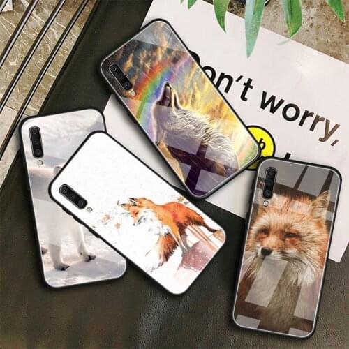 Fox Animal Cute Tempered Glass Case For Samsung Galaxy A10S A10E A20S A20E A30S A40 A50S A60 A70 A80 A90 A6 A7 A8 Shell