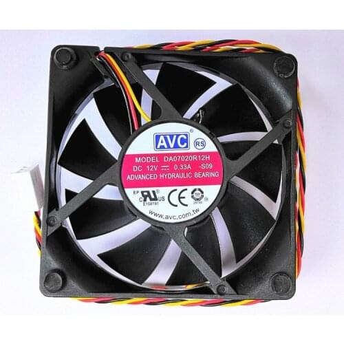DA07020R12H New For AVC 7020 7mm Fan Cooling 3-Wire Thermal Temperature Control 12V 0.33a 4500RPM