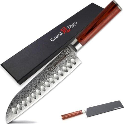 Damascus Kitchen Knife Japanese Santoku Chef Knife 67 Layers Japanese Damascus Stainless vg10 Steel Sushi Sashimi Cooking Tools