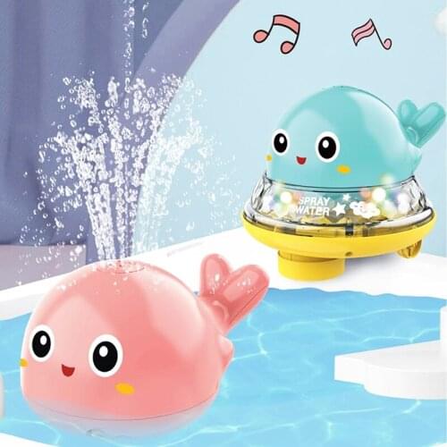 Baby Bath Toys Spray Water Shower Electric Whale with Music LED Light Swimming Pool Water Play Bathing Toys for Children Gifts